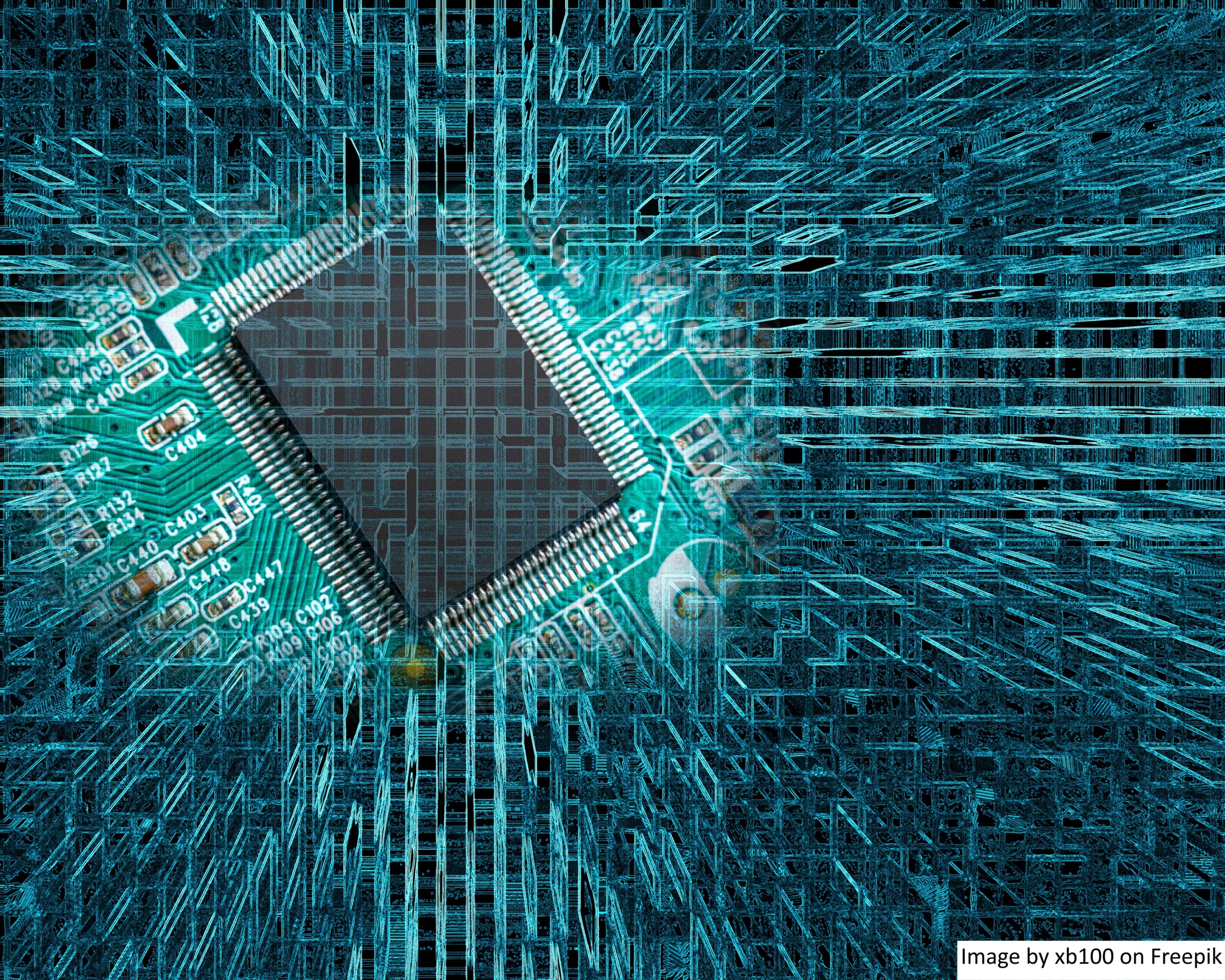 A chip showing the many connections it has in quantum computing in retail 