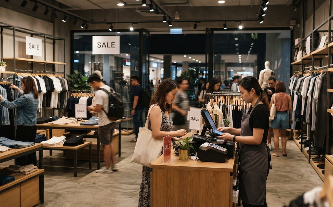 Shoppers in a store during a double-day sale, illustrating an 11.11 sale retail strategy